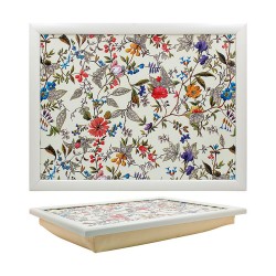 Pudebord - eller bakke med pude med blomster- og bladmotiv