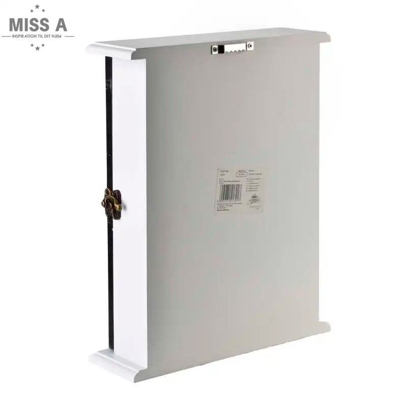 Nøgleskab hvidt og sort til 6 nøgler - bagside