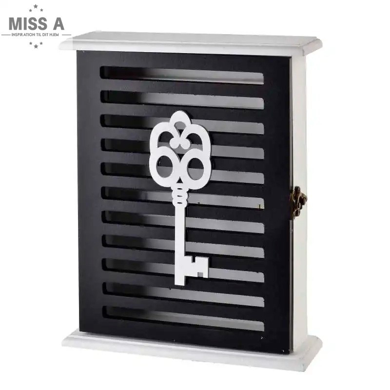 Nøgleskab hvidt og sort til 6 nøgler