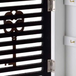 Nøgleskab hvidt og sort til 6 nøgler - detaljer på lågen